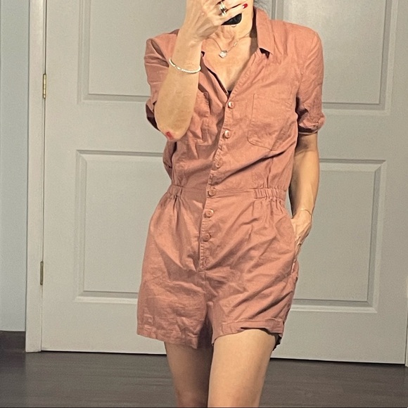 Urban Outfitters Linen Blend Romper size S - Picture 1 of 11